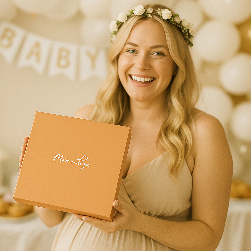 Pregnancy Journal for First Time Moms 2025, Baby Memory Book Baby Shower Item with Photo Album, Footprint Kit Included, Scrapbook Milestones, Trimester Tracker for Expecting Moms from Bump to Birth