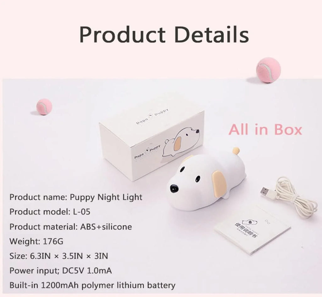Rechargeable Silicone Nursery Night Light with Timer