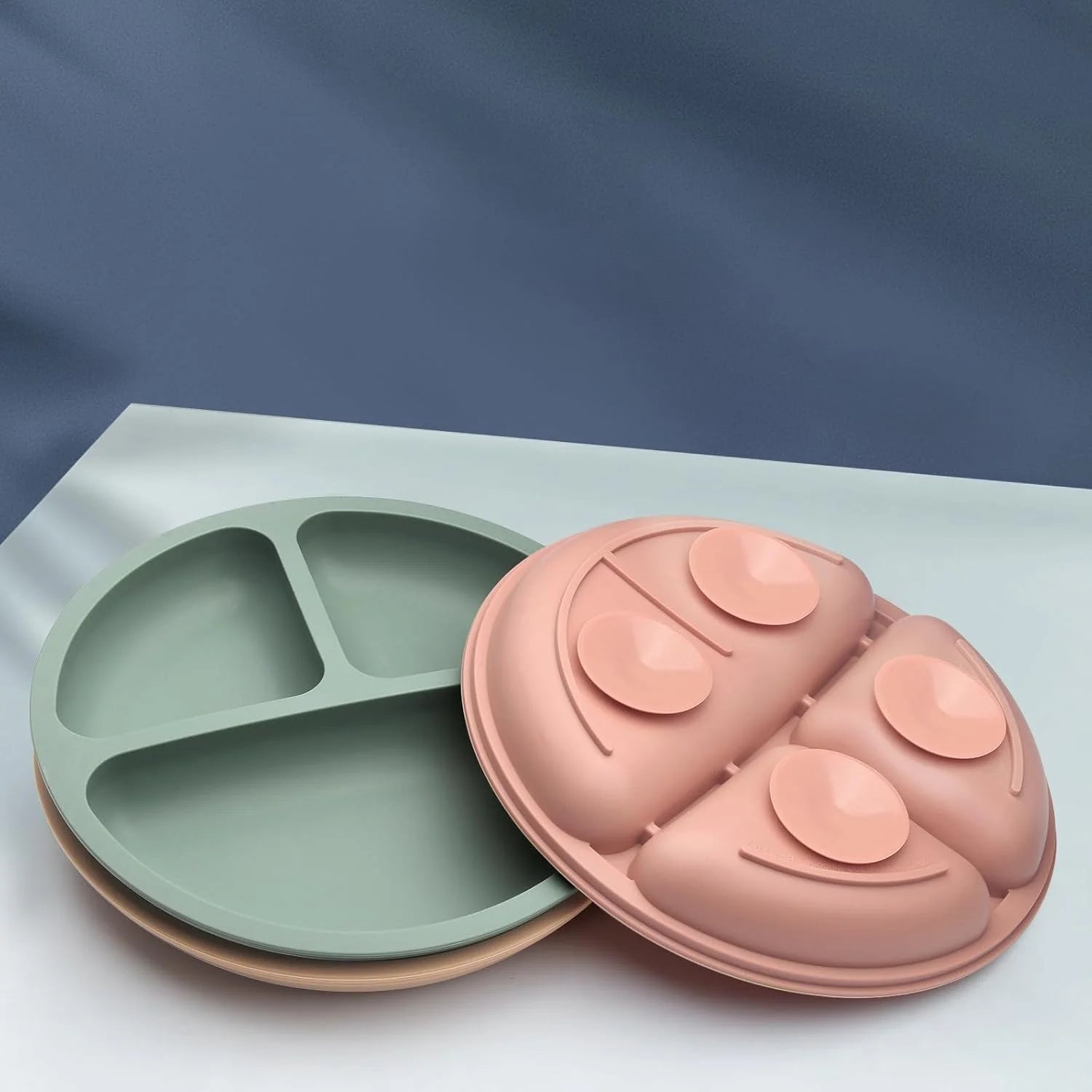 Divided Silicone Suction Plates – Set of 3