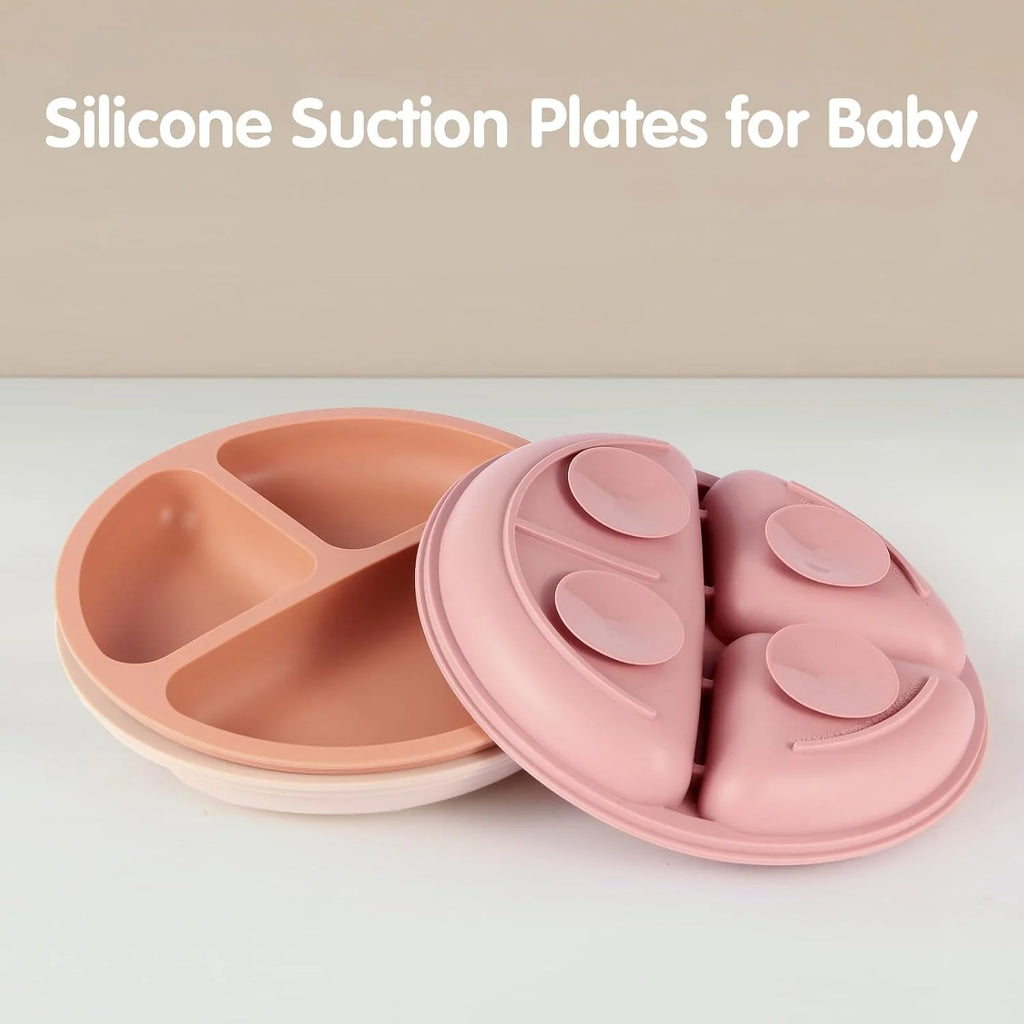 Divided Silicone Suction Plates – Set of 3