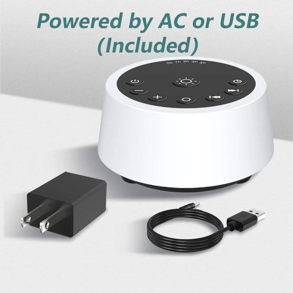 White Noise Sound Machine with Night Light and 25 Sounds