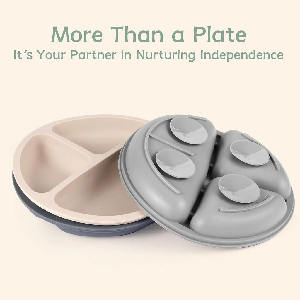 Divided Silicone Suction Plates – Set of 3