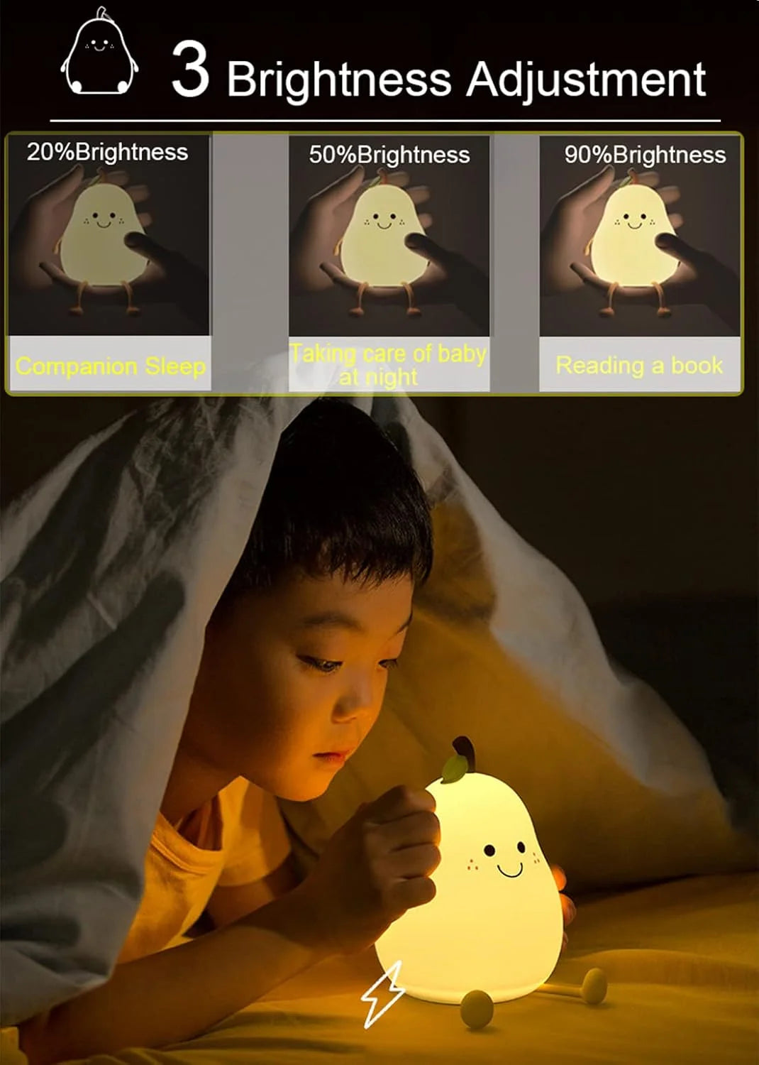 Rechargeable Silicone Nursery Night Light with Timer