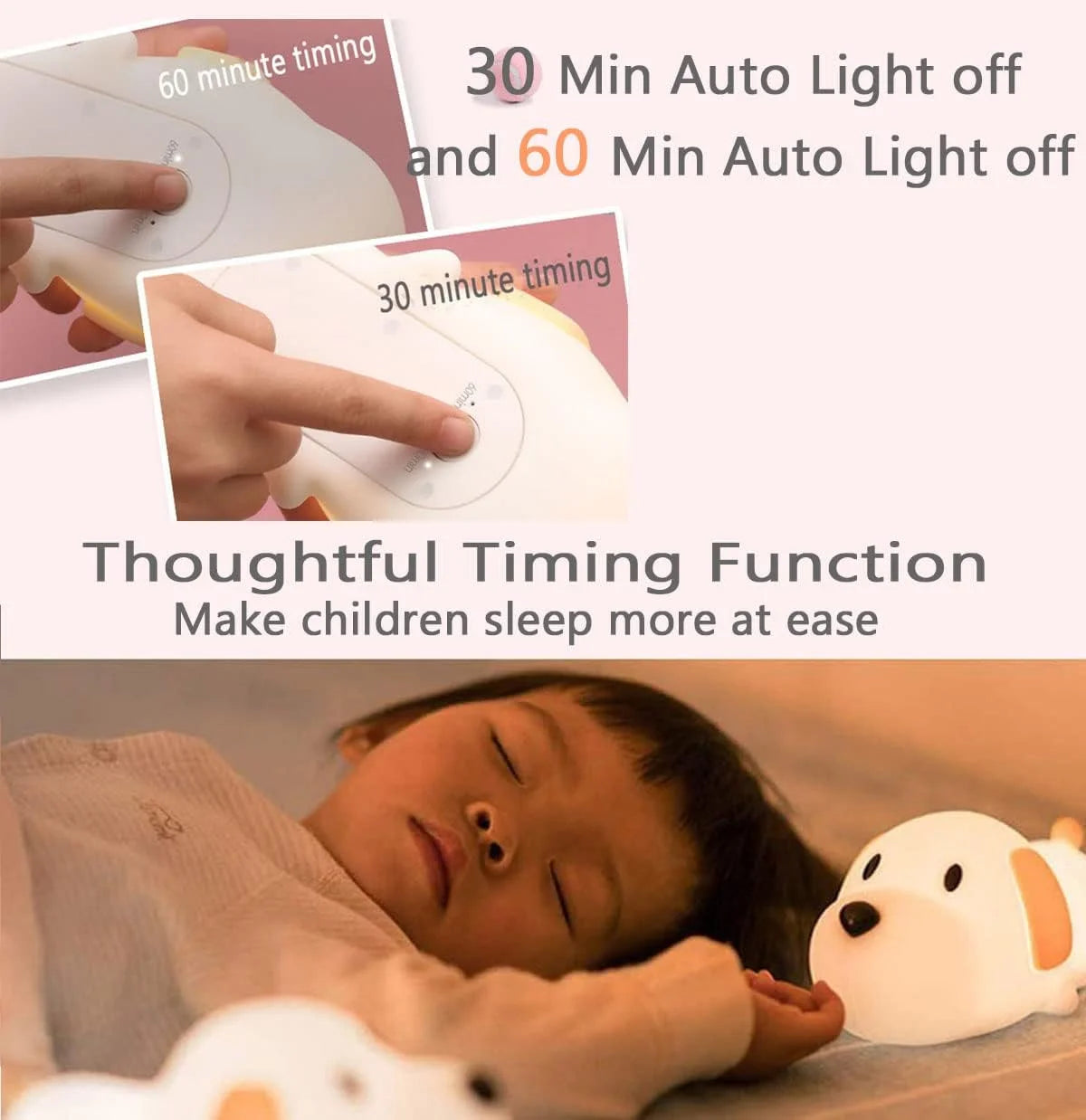 Rechargeable Silicone Nursery Night Light with Timer