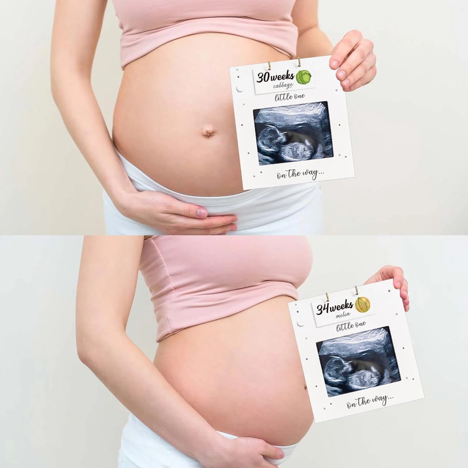 Pregnancy Milestone Cards with Weekly Fruit & Vegetable Baby Size Guide