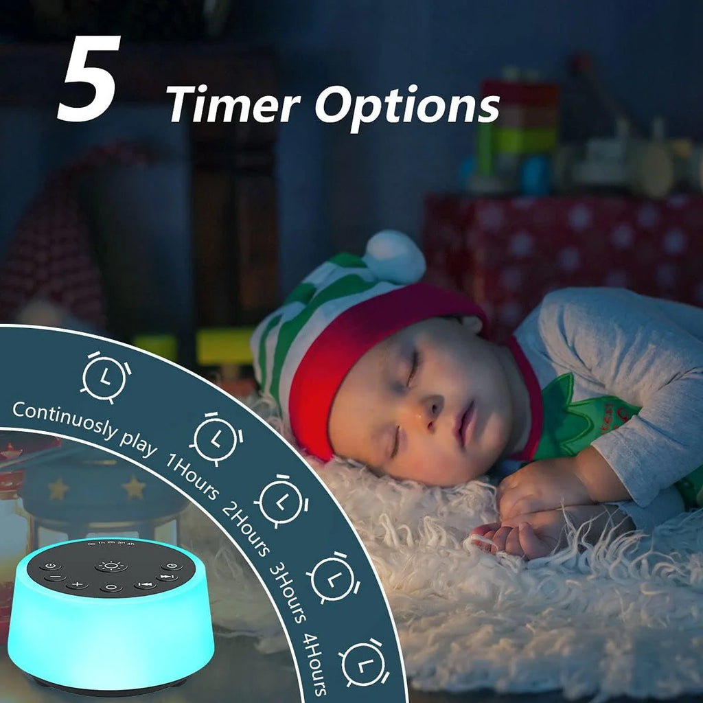 White Noise Sound Machine with Night Light and 25 Sounds