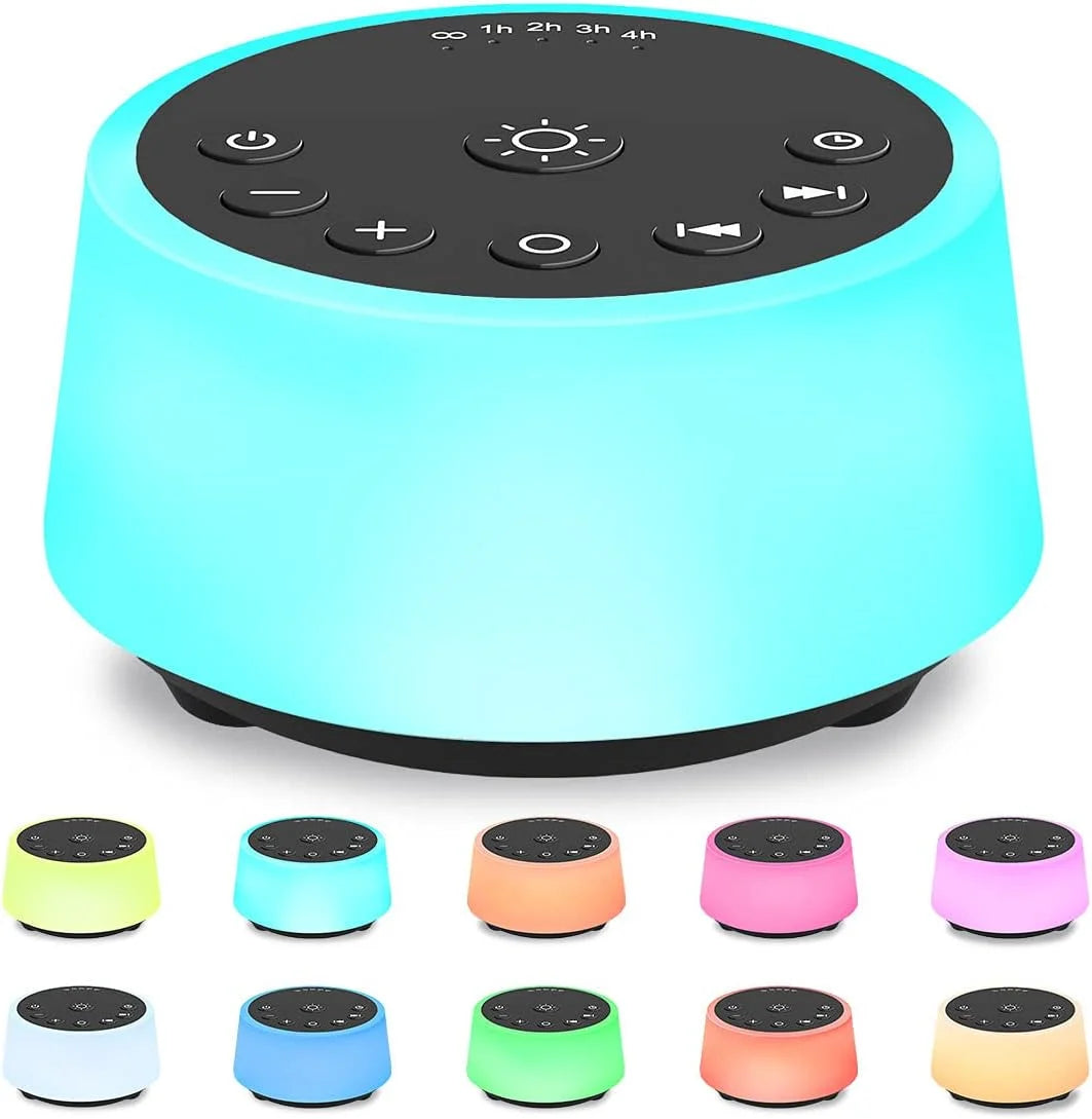 White Noise Sound Machine with Night Light and 25 Sounds