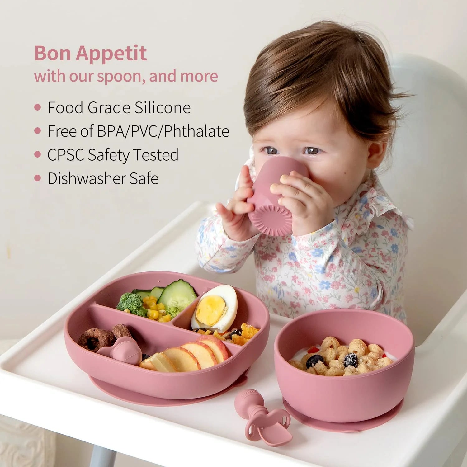 Silicone Self-Feeding Baby Spoons – Set of 3