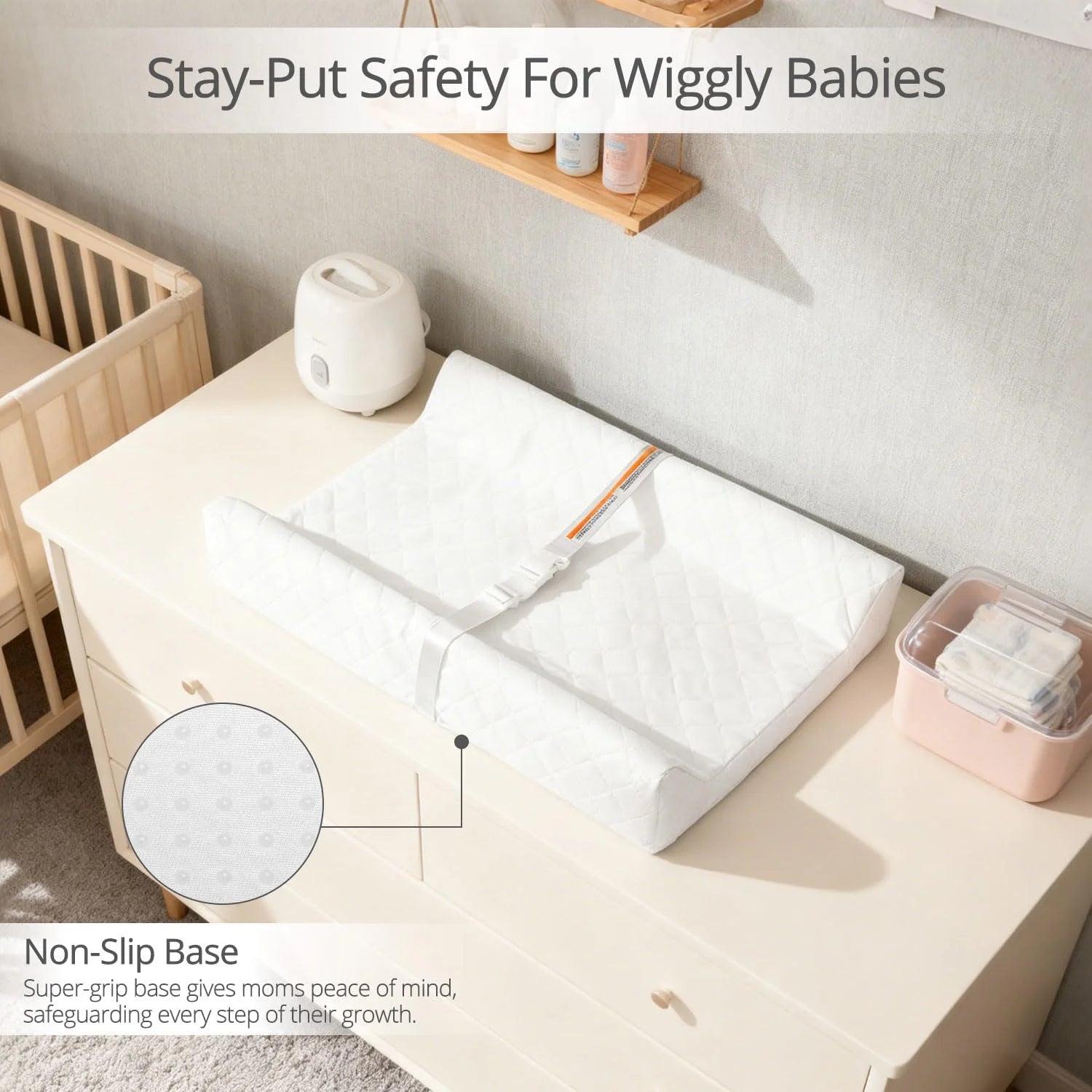 Waterproof Baby Changing Pad with Safety Strap