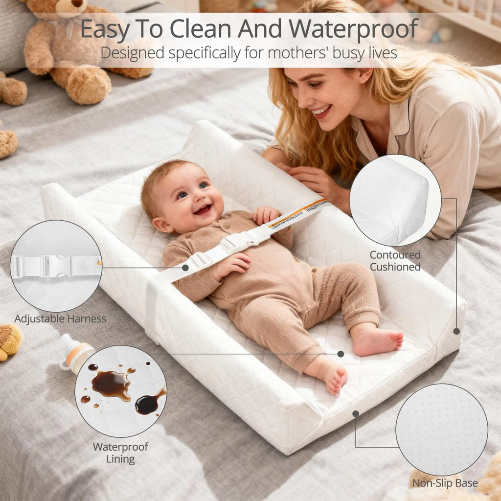 Waterproof Baby Changing Pad with Safety Strap