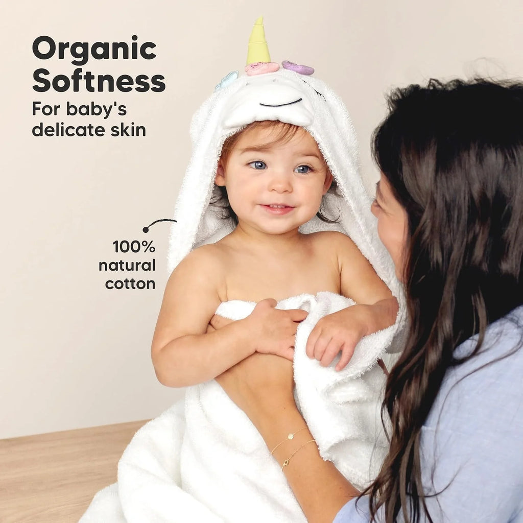 Organic Hooded Baby Bath Towel with Hood