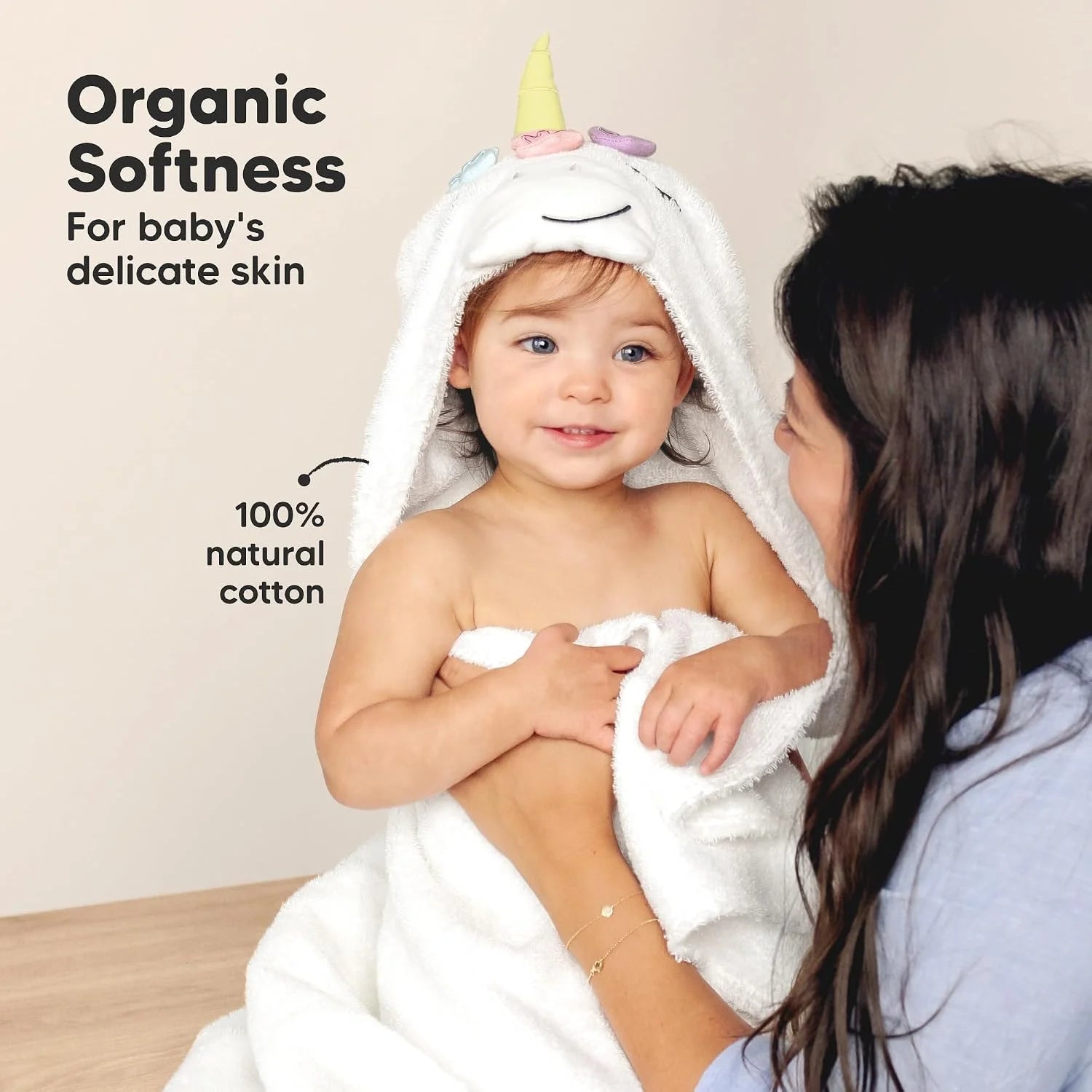 Organic Hooded Baby Bath Towel with Hood