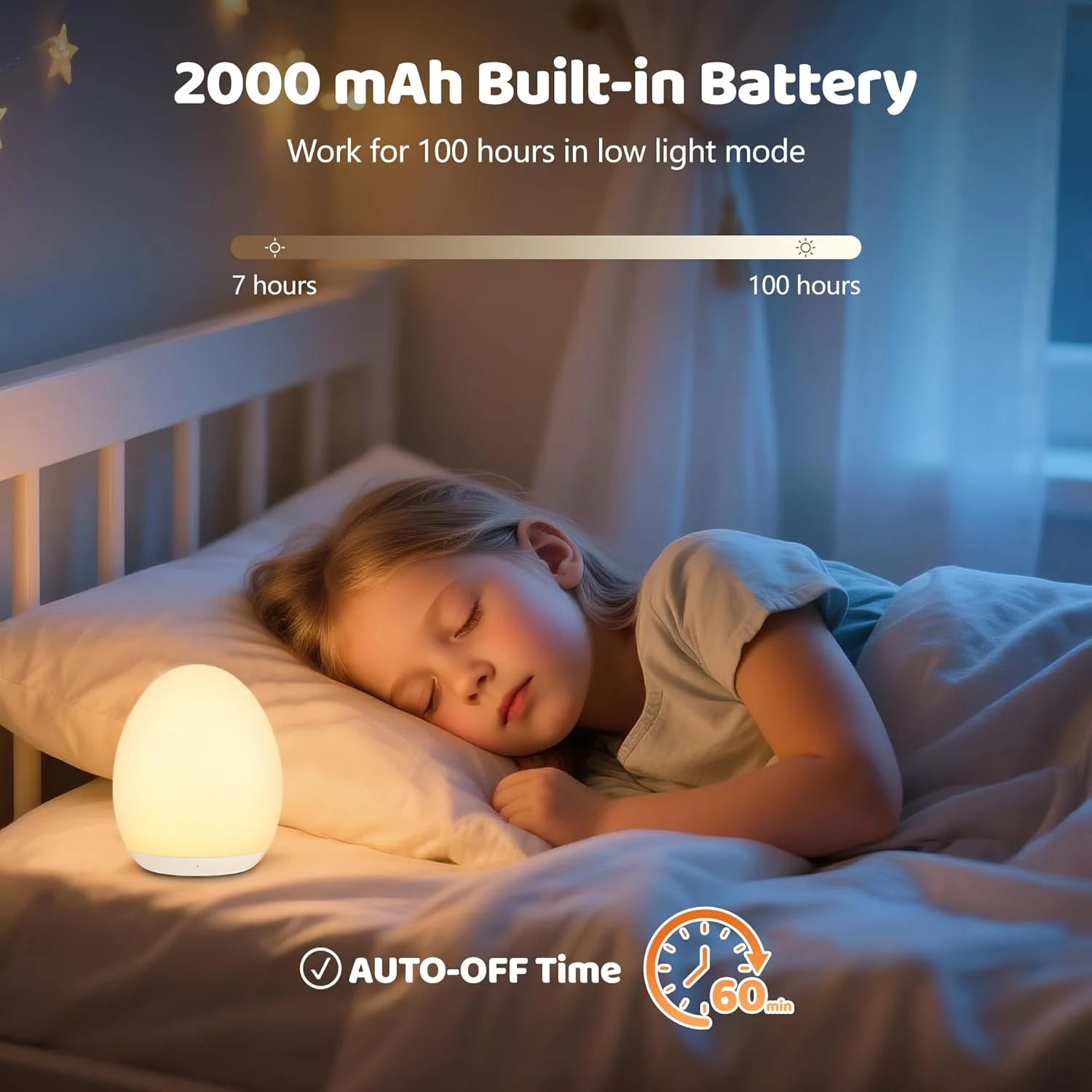 Rechargeable Touch Nursery Night Light with Timer
