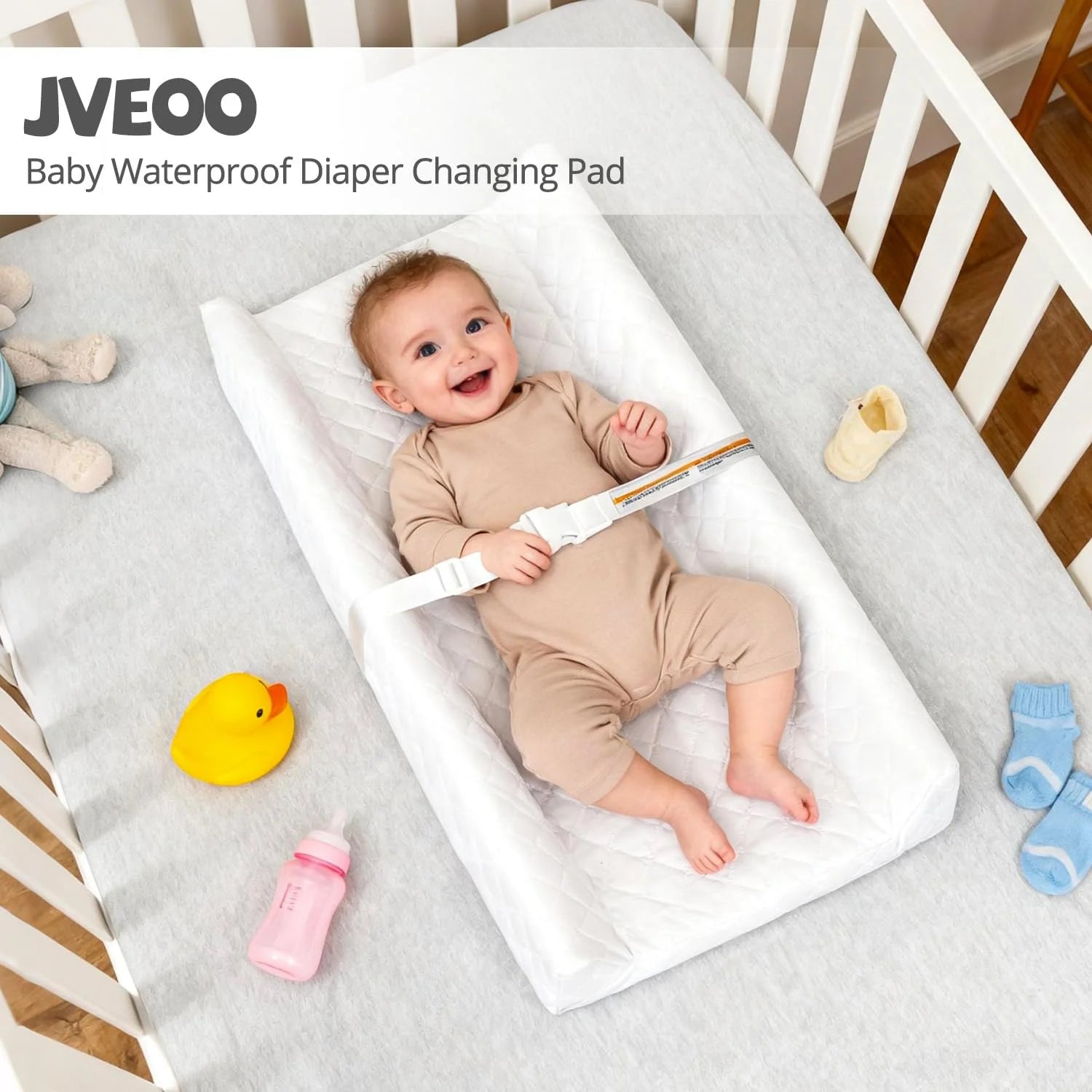 Waterproof Baby Changing Pad with Safety Strap