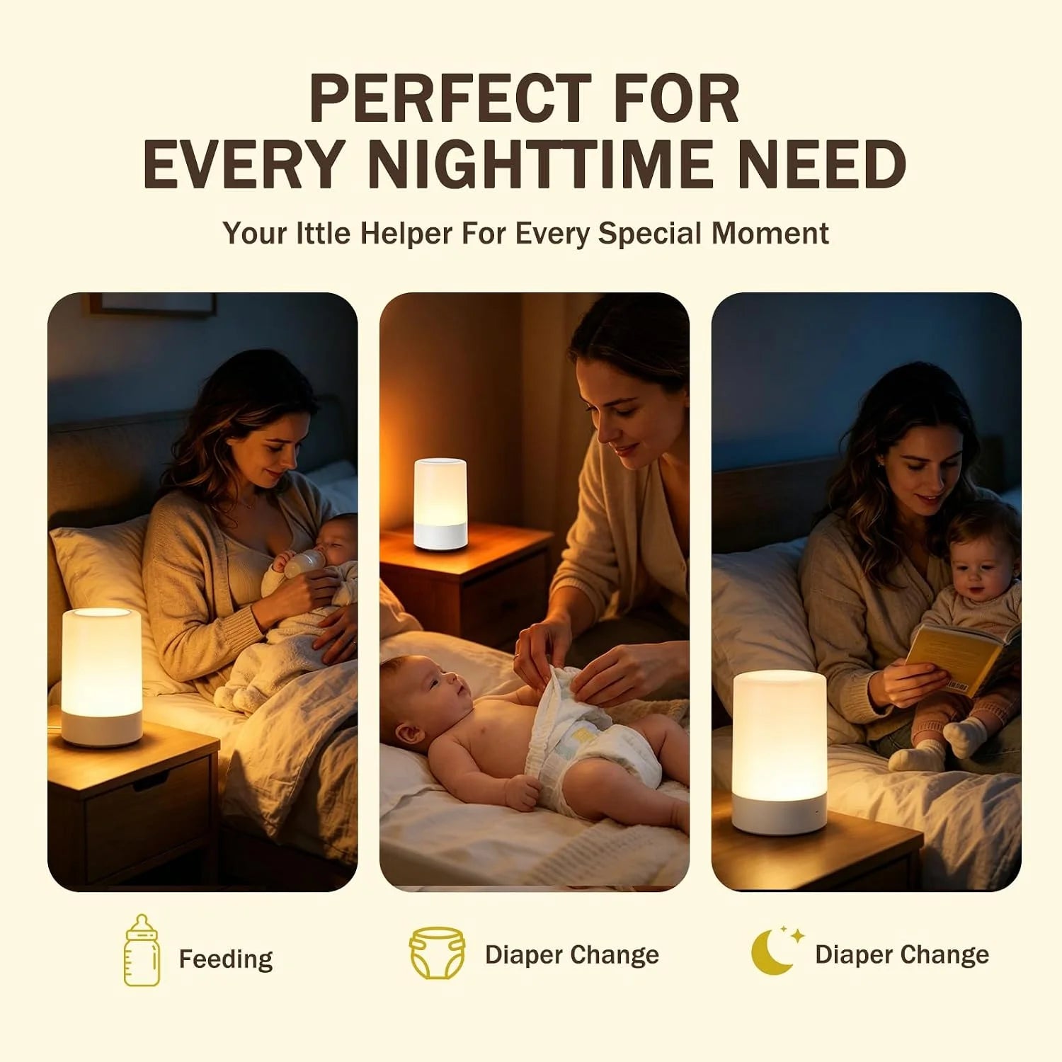 Rechargeable Touch Nursery Night Light with Brightness Memory