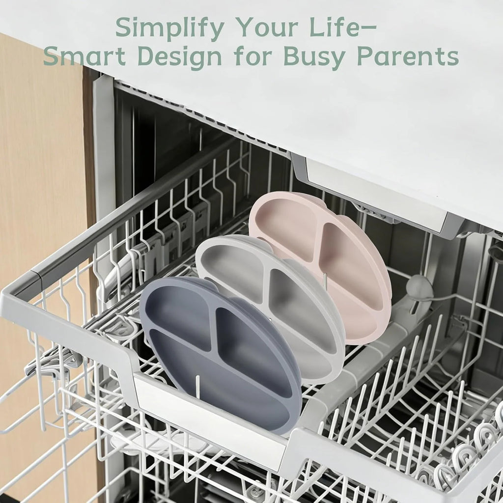 Divided Silicone Suction Plates – Set of 3