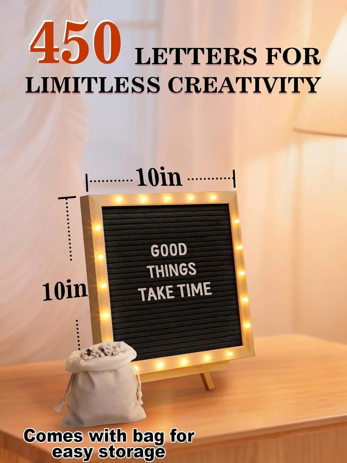 Light-Up Felt Letter Board with 450 Letters