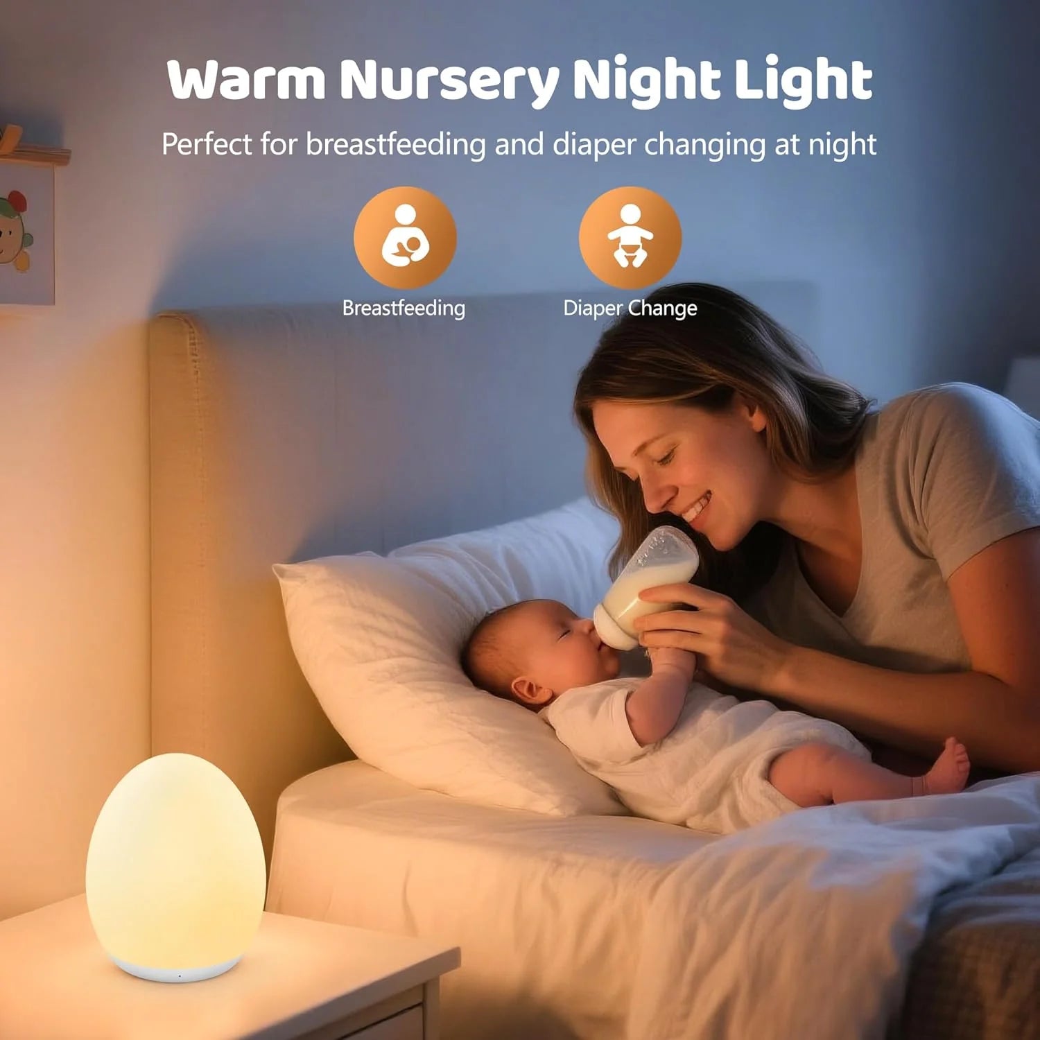 Rechargeable Touch Nursery Night Light with Timer