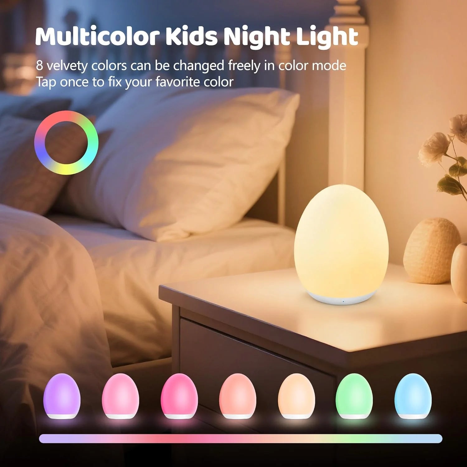 Rechargeable Touch Nursery Night Light with Timer