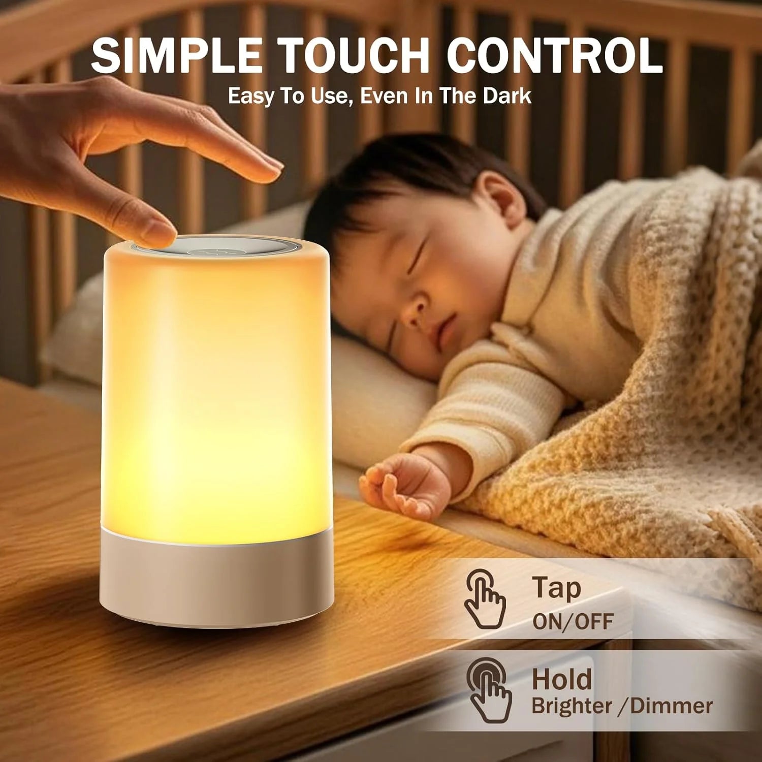 Rechargeable Touch Nursery Night Light with Brightness Memory