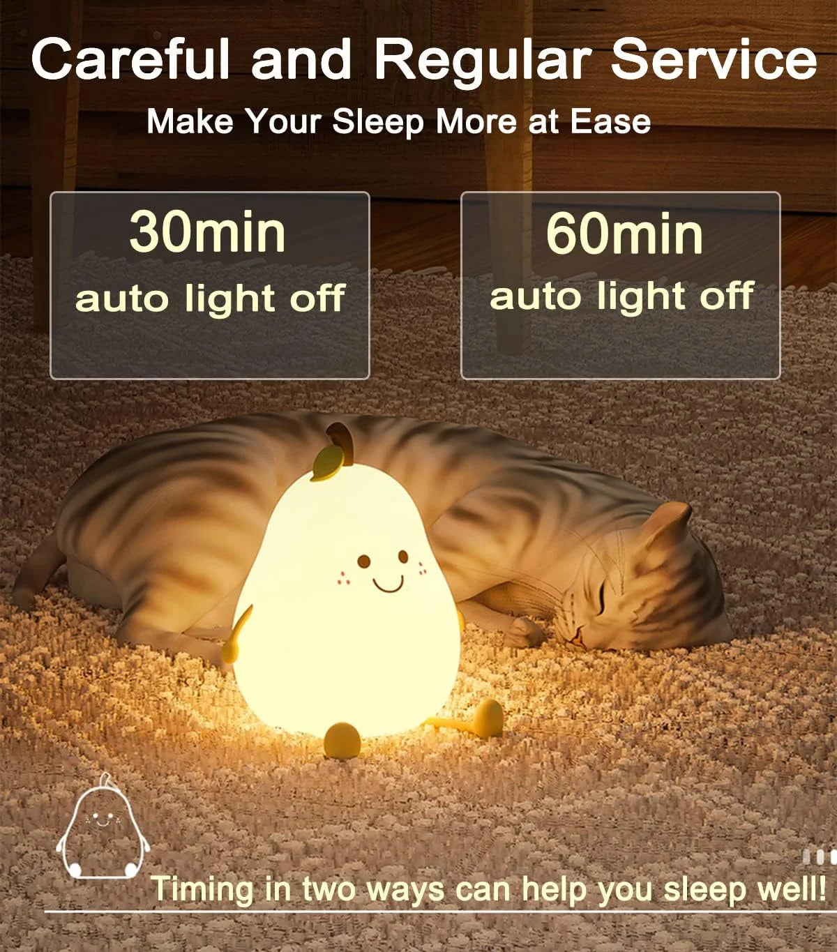 Rechargeable Silicone Nursery Night Light with Timer