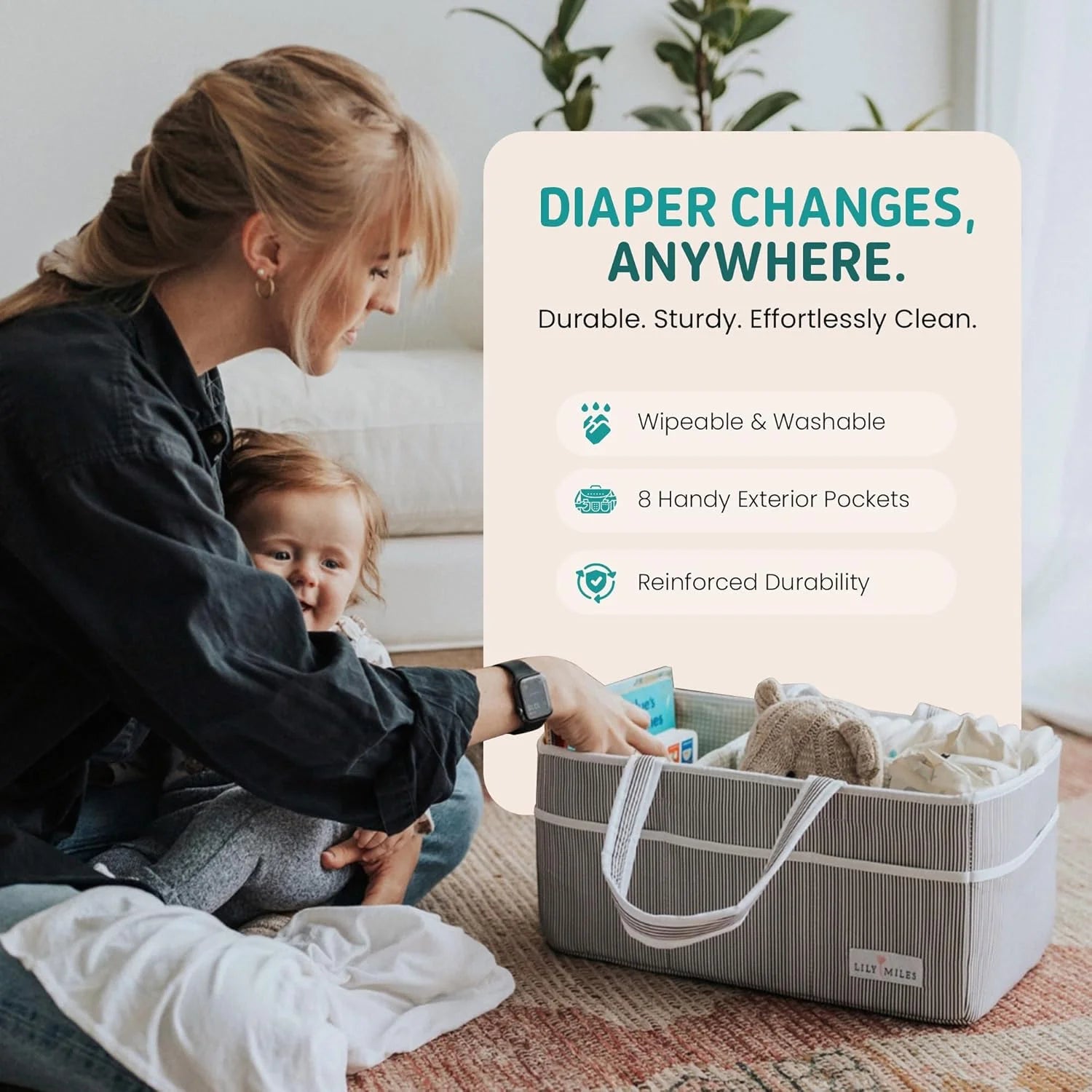 Lily Miles Baby Diaper Caddy Organizer