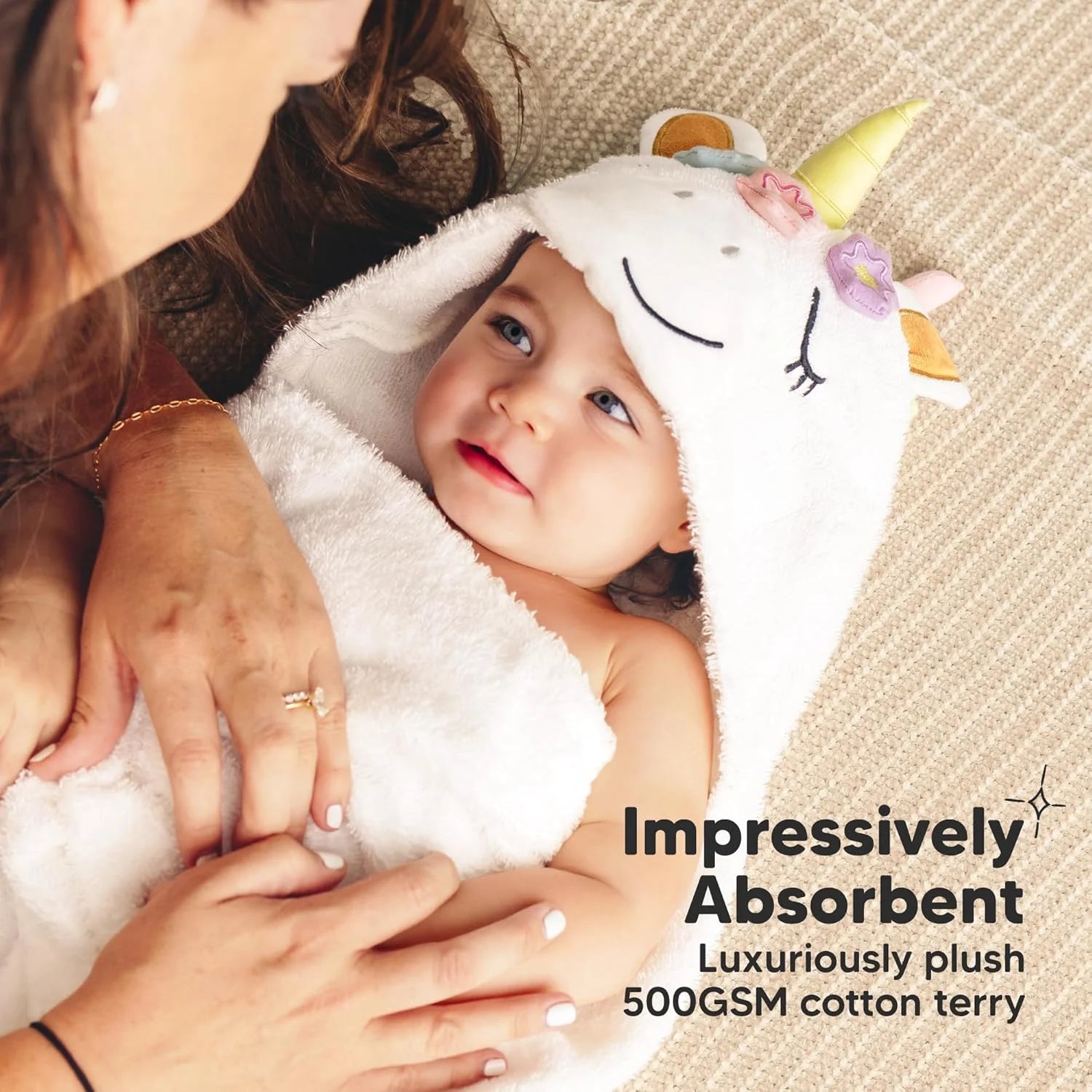 Organic Hooded Baby Bath Towel with Hood
