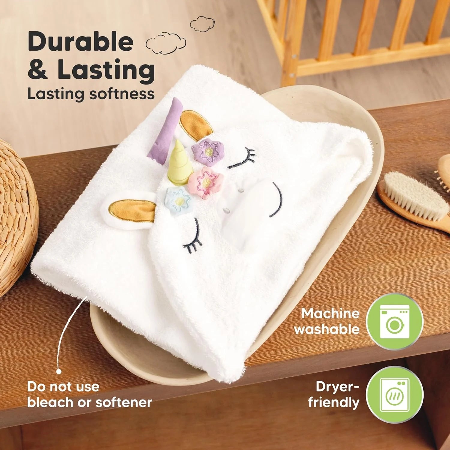 Organic Hooded Baby Bath Towel with Hood