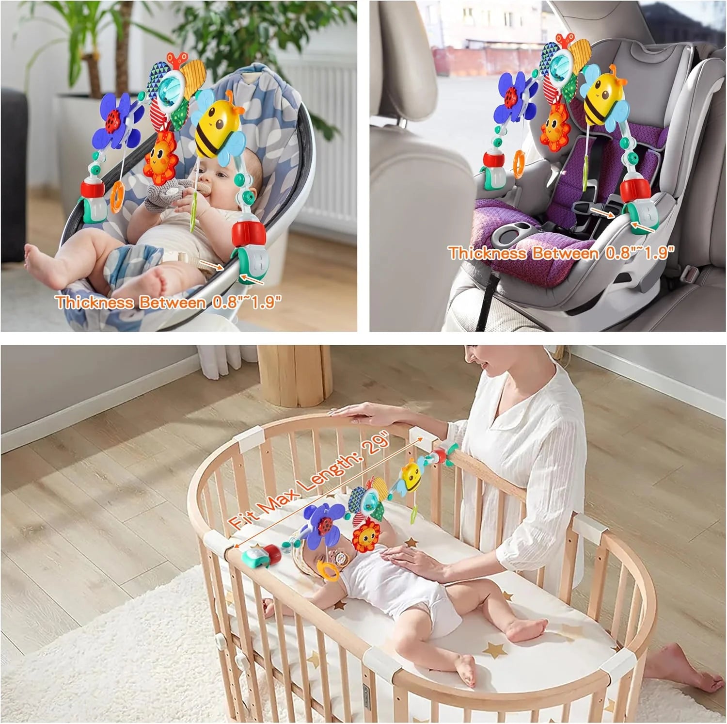 Adjustable Baby Stroller Arch Toy