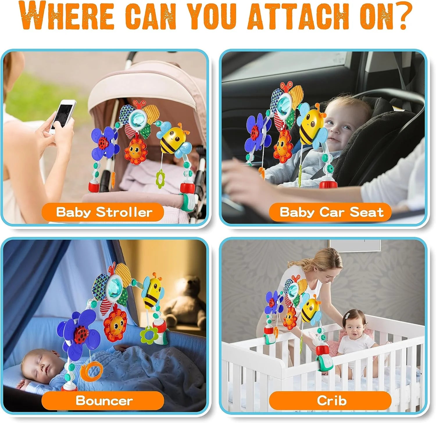 Adjustable Baby Stroller Arch Toy