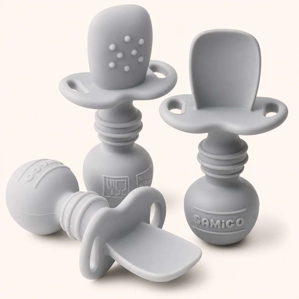Silicone Self-Feeding Baby Spoons – Set of 3