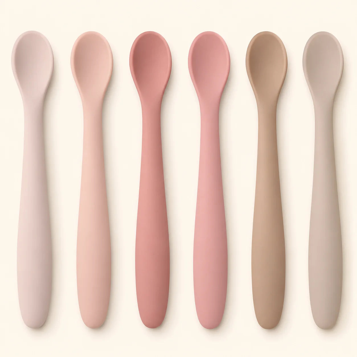 Soft-Tip Silicone Baby Feeding Spoons – Set of 6