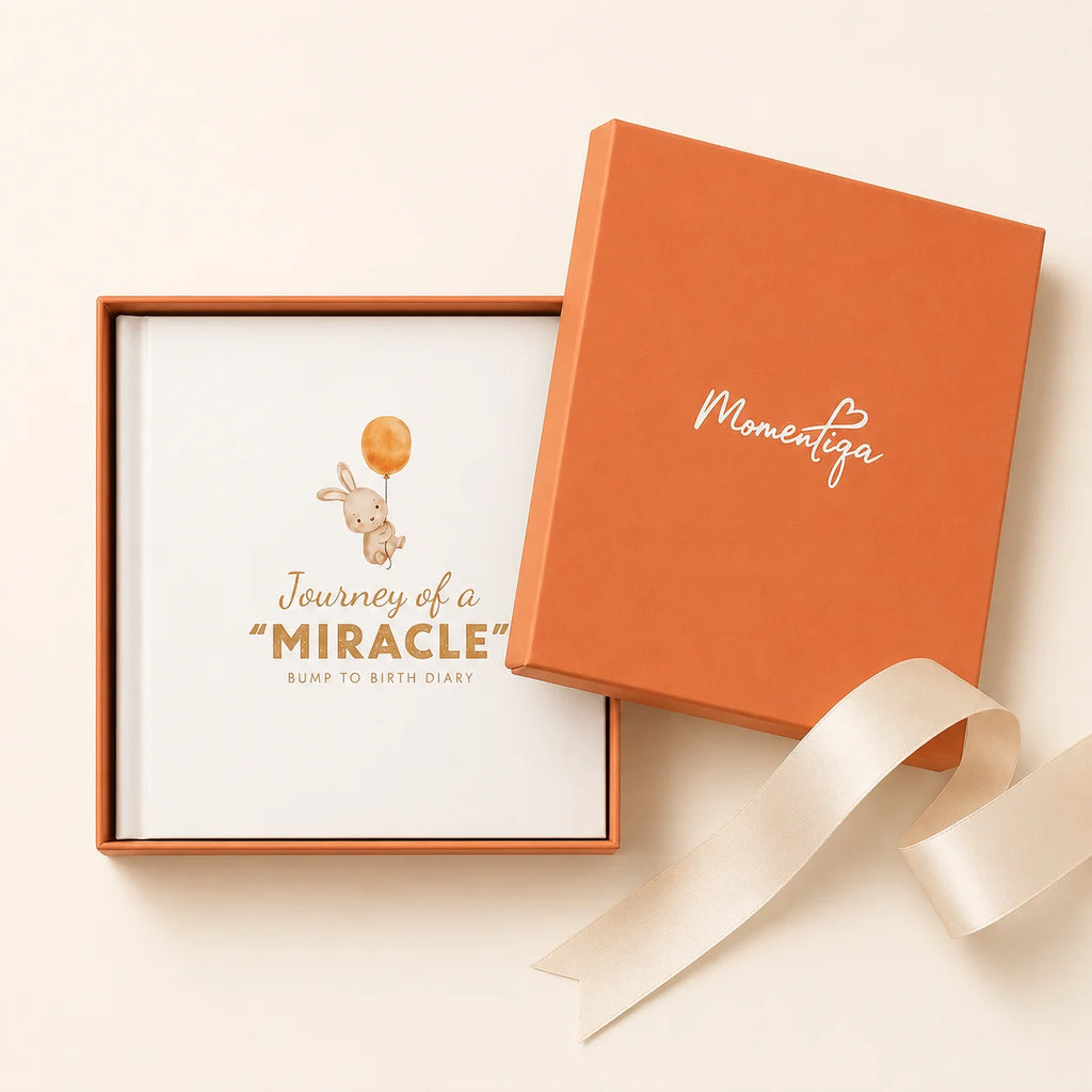 Pregnancy Memory Book – Bump to Birth Journal with Keepsake Box and Footprint Kit
