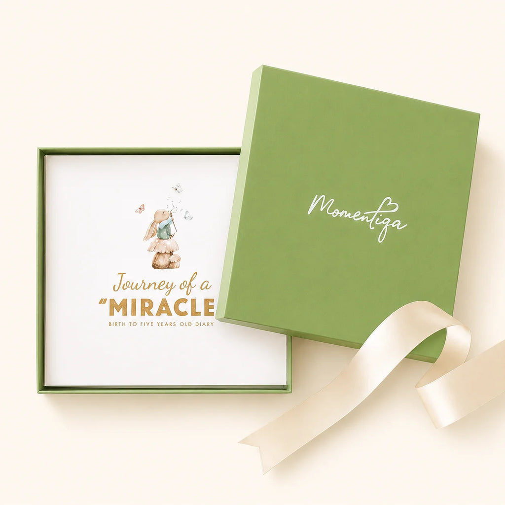 Baby Memory Book – Birth to Age 5 Journal with Keepsake Box and Footprint Kit