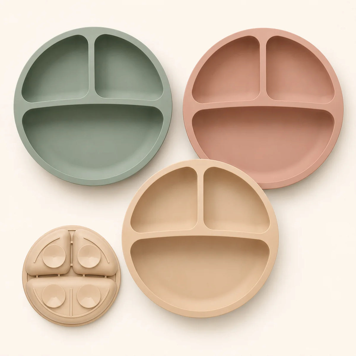 Divided Silicone Suction Plates – Set of 3