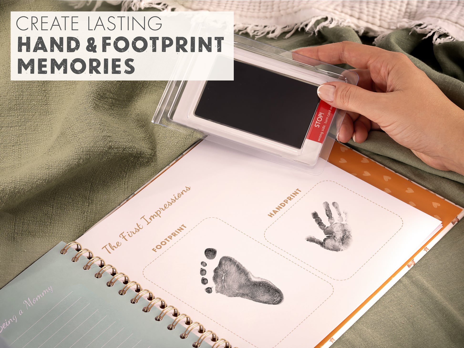 Pregnancy Memory Book Gift Set – Bump to Birth Journal with Keepsake Box & Footprint Kit