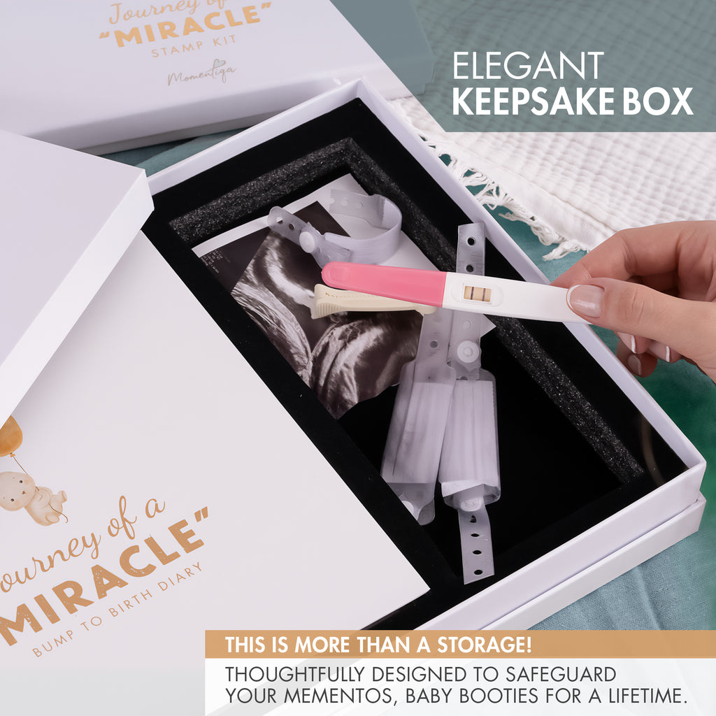 Pregnancy Memory Book Gift Set – Bump to Birth Journal with Keepsake Box & Footprint Kit