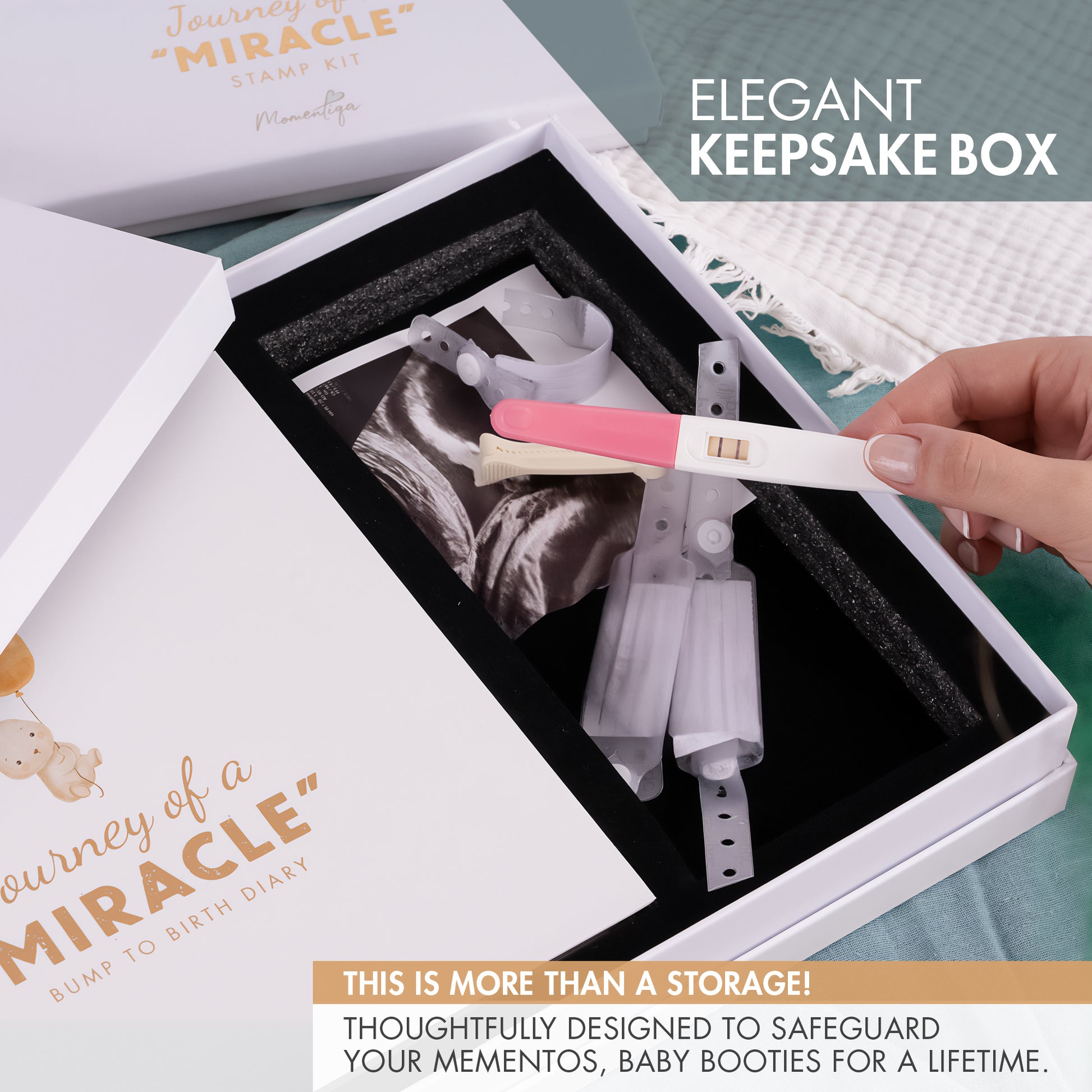 Pregnancy Memory Book Gift Set – Bump to Birth Journal with Keepsake Box & Footprint Kit