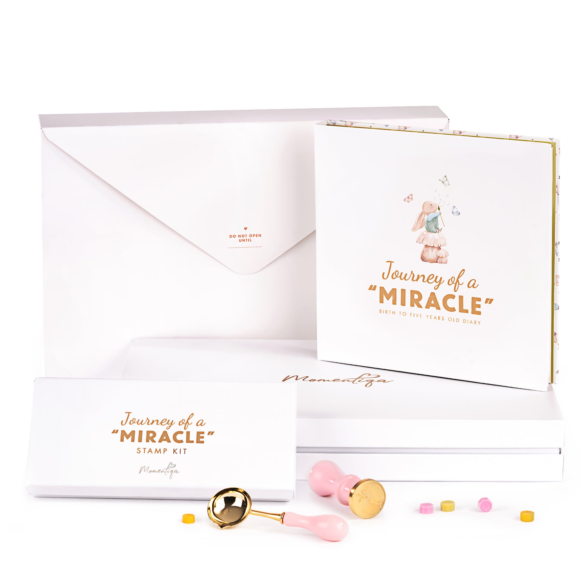 Baby Memory Book Gift Set – Birth to Age 5 Scrapbook with Keepsake Box & Footprint Kit