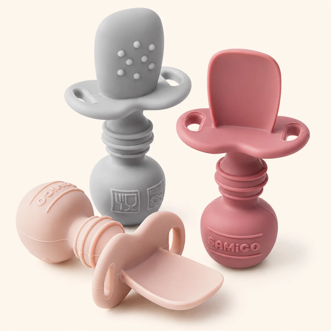 Silicone Self-Feeding Baby Spoons – Set of 3