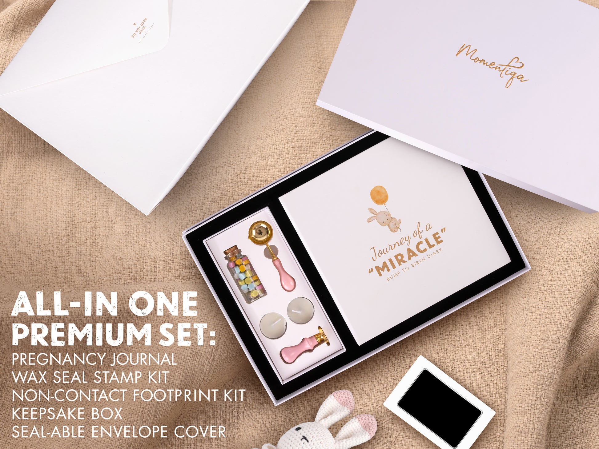 Pregnancy Memory Book Gift Set – Bump to Birth Journal with Keepsake Box & Footprint Kit