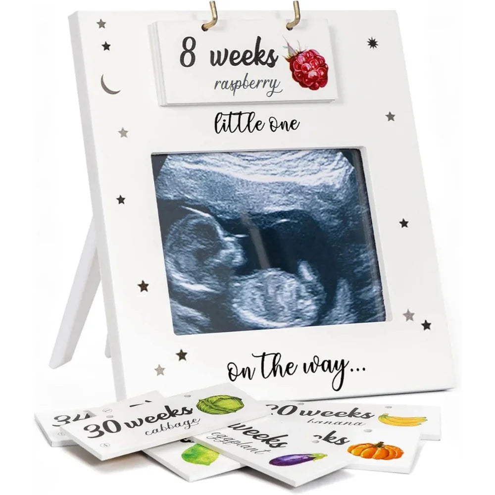 Pregnancy Milestone Cards with Weekly Fruit & Vegetable Baby Size Guide
