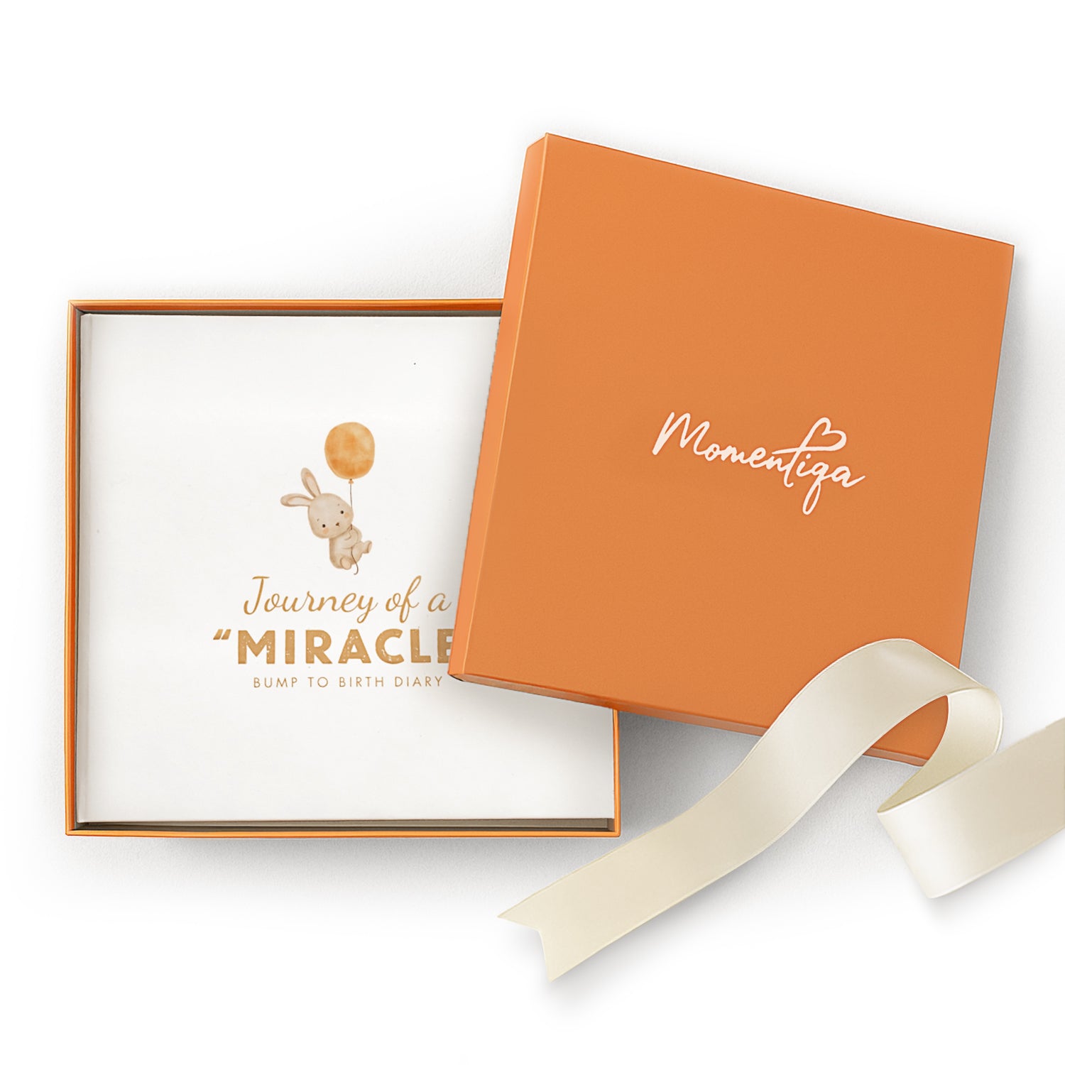 pregnancy memory journal gift set with ribbon and keepsake storage box