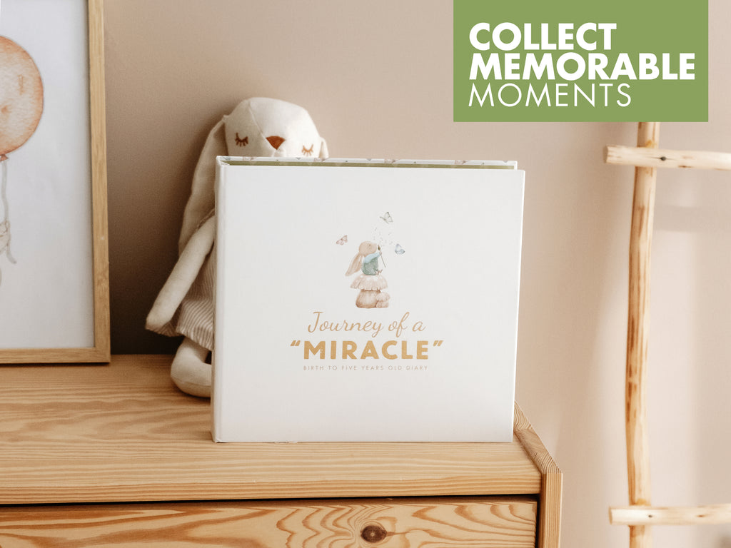 baby memory book with footprint kit and ribbon detail for capturing early childhood memories