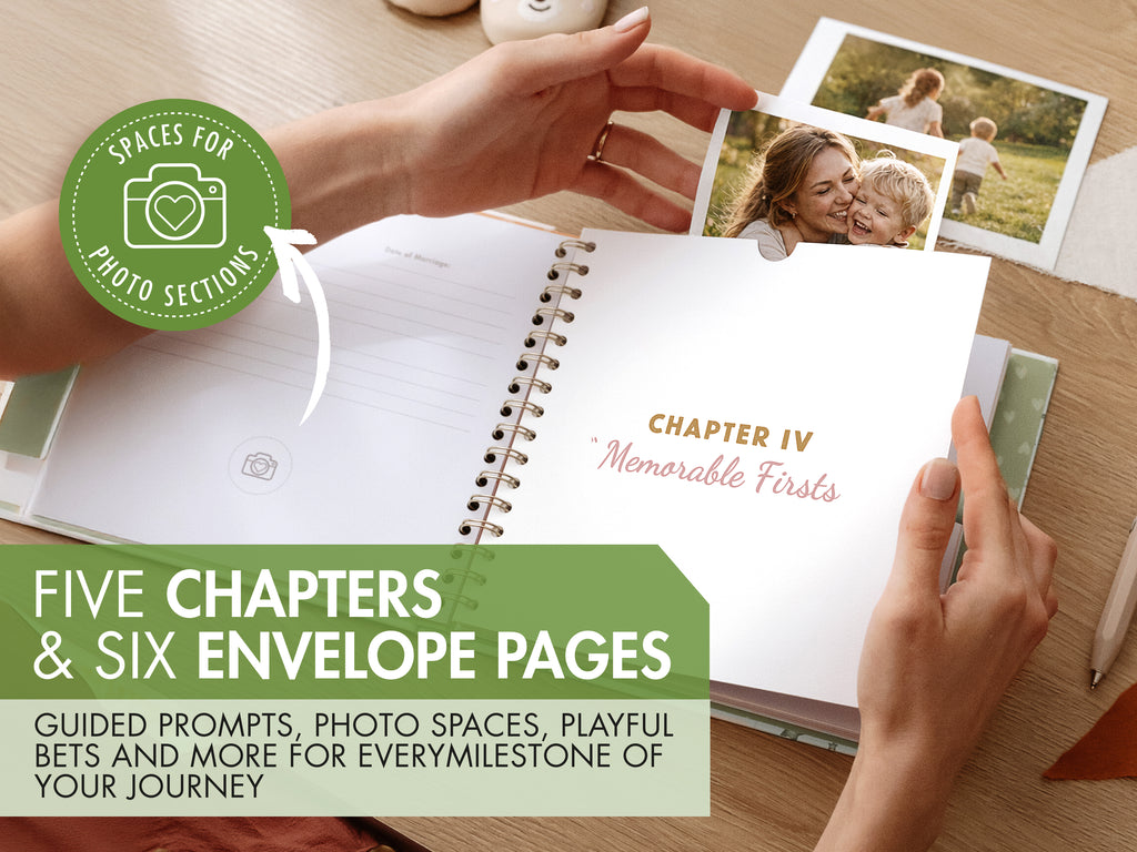 baby keepsake book with milestone pages and footprint kit for newborn memories