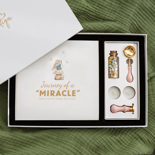 Baby Memory Book Gift Set – Birth to Age 5 Journal with Keepsake Box & Footprint Kit