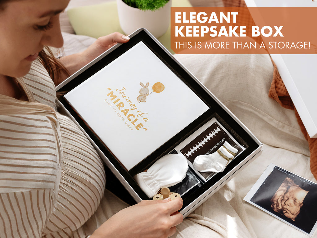 Pregnancy Memory Book Gift Set – Bump to Birth Journal with Keepsake Box & Footprint Kit