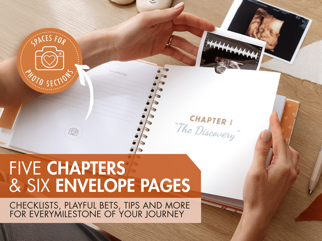 Pregnancy Journal for First Time Moms 2025, Baby Memory Book Baby Shower Item with Photo Album, Footprint Kit Included, Scrapbook Milestones, Trimester Tracker for Expecting Moms from Bump to Birth