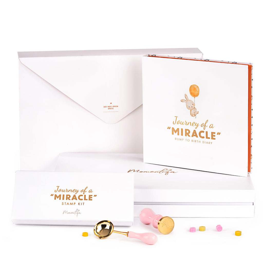 Pregnancy Memory Book Gift Set – Bump to Birth Journal with Keepsake Box & Footprint Kit