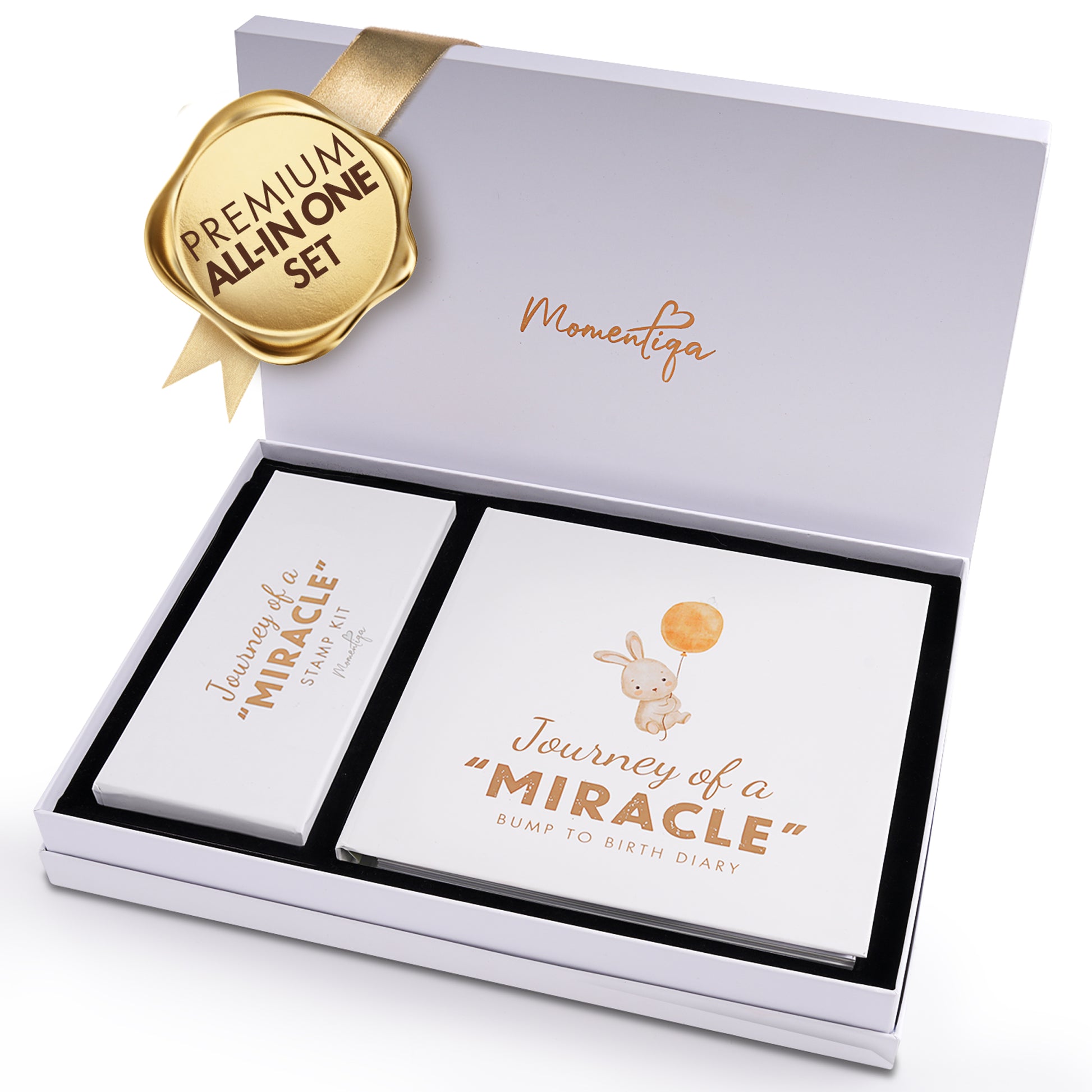 Pregnancy Memory Book Gift Set – Bump to Birth Journal with Keepsake Box & Footprint Kit
